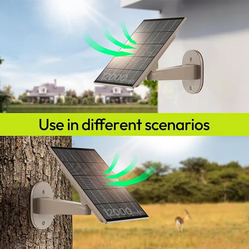 Miniatura 9 de Panel solar de 8W para cámara de sendero con batería recargable de 72Wh incorporada, viene con montaje ajustable de 360°, 6V/12V DC y puerto USB-C