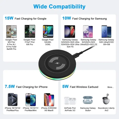 Miniatura 7 de Cargador inalámbrico Samsung de carga rápida para Samsung Galaxy S26 Ultra/S26+/S26/S25 Ultra/S25/S24/S23/S22/S21/S20 FE, estación de carga