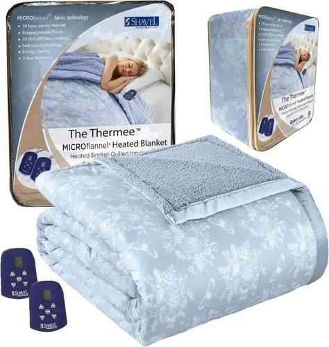 Miniatura 21 de Juego de sábanas Thermee Micro Flannel Shavel Home Products, azul, queen, Blush, Completo