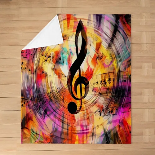 Miniatura 16 de Red Guitar Flannel Fuzzy Blanket,Hip Pop Music Fleece Throw Blanket Kids Girls Boys Home Room Decor,Red Fire Fashion Guitar Bed Blanket,Musical Note