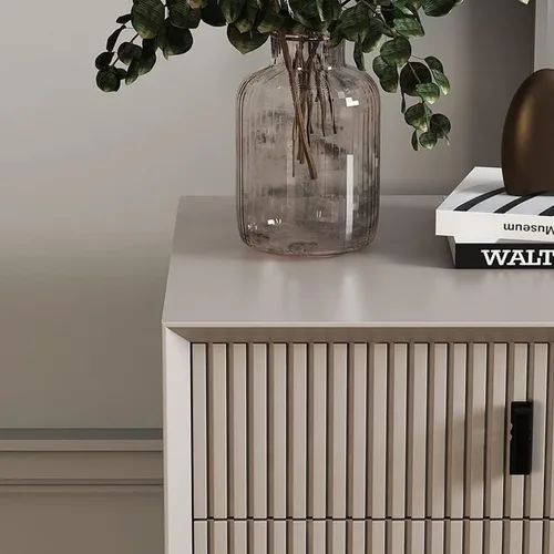 Miniatura 5 de TOMYEUS Mesita de noche Mesita de noche, simple y moderna de tres cajones, mini mesita de noche nórdica pequeña para dormitorio