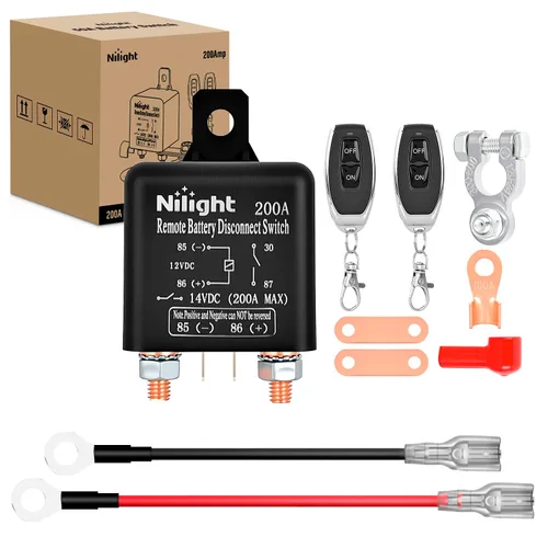 Miniatura 13 de Nilight Relé de Arranque de 120A, Interruptor de Relés Divididos de 4 Pines, 12V Continuo Servicio Pesado SPST Alta Corriente 4 Terminales Control