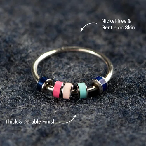 Miniatura 3 de STORYJEWELLERY Fidget Ring, Anxiety Rings for Women, Spinner Ring, Silent Spinning Stress Rings, Fidget Jewelry, Womens Gifts Romantista