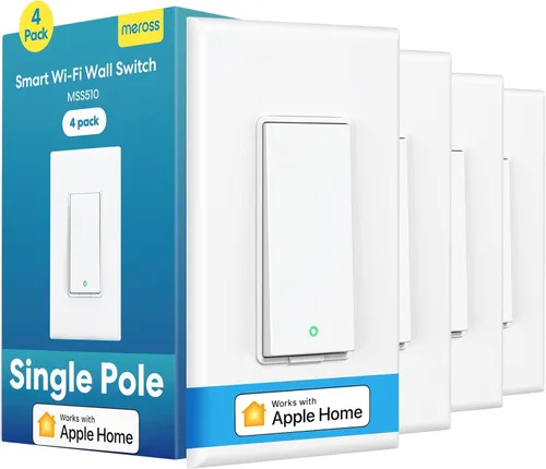 Miniatura 11 de meross Interruptor de luz inteligente compatible con Apple HomeKit, Siri, Alexa, Google Assistant y SmartThings, interruptor de luz Wi-Fi de 2.4