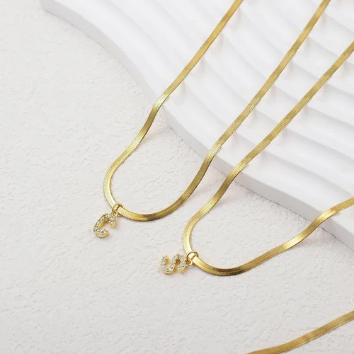 Miniatura 6 de Collares de oro para mujer, a la moda, delicados collares chapados en oro de 18 quilates para mujer, collar de cadena de espiga