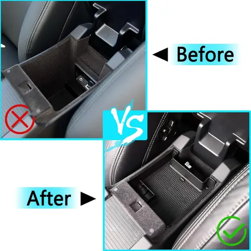 Miniatura 2 de Caja de almacenamiento negra con reposabrazos para consola central, bandeja de teléfono con alfombrilla y logotipo para Volvo S60 S60L V60 XC60