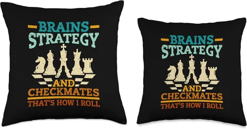 Miniatura 3 de Funny Chess Themed Accessories & Stuff Cool Players Design - Almohada para hombres, niños, amantes del ajedrez, 16 x 16 pulgadas, multicolor