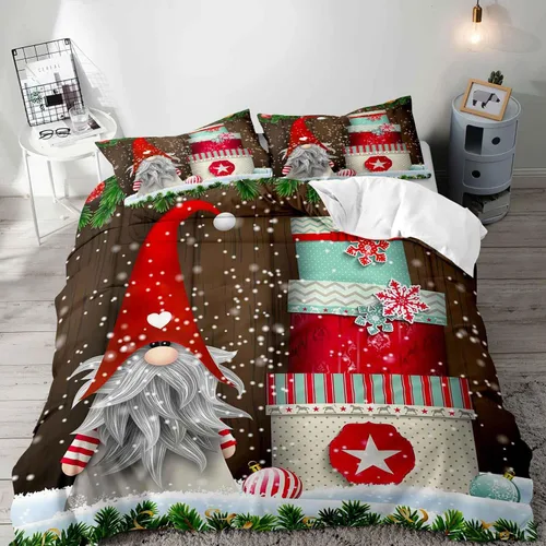 Miniatura 9 de LUVIVIHOME Juego de 3 Piezas de Funda de Edredón de Navidad Tamaño Queen, Juegos de Ropa de Cama, Funda de Edredón a Cuadros Búfalo Negro y Rojo