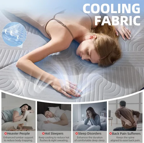 Miniatura 3 de Colchón plegable refrescante, colchón de espuma viscoelástica de 4 pulgadas con efecto transpirable en frío, colchón triple para cama Murphy, cama