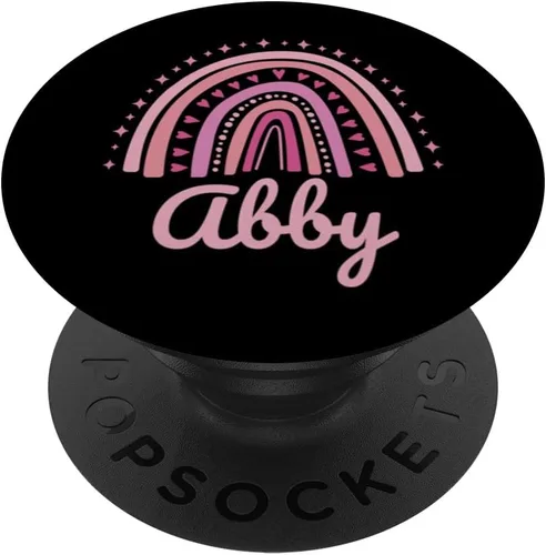 Miniatura 6 de Abby Name Personalized Funny Women Pink Rainbow Abby PopSockets MagSafe PopGrip for iPhone