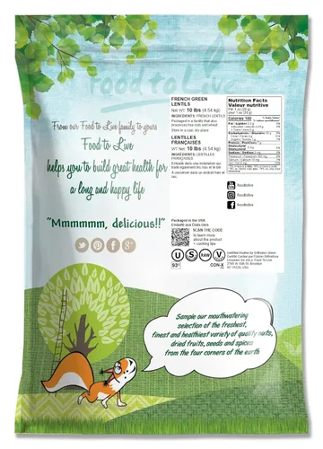 Miniatura 2 de Lentejas verdes francesas, 10 libras – Frijoles secos enteros, crudos, germinables, veganos, kosher, a granel. Sabor profundo a pimienta. Rico