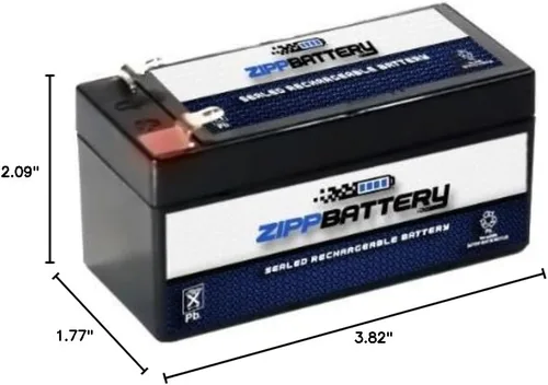 ZIPPBATTERY 12V 1.2Ah Batería SLA – Energía recargable sin mantenimiento con diseño de ciclo profundo para alarmas, luces de emergencia, juguetes,
