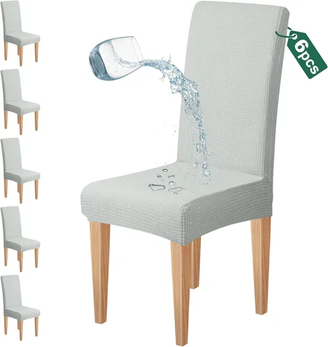 Miniatura 18 de Dioxide Juego de 4 fundas impermeables para sillas de comedor, fundas elásticas para sillas de comedor, fundas para sillas Parson, extraíbles