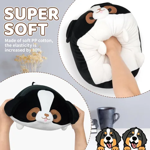 Miniatura 4 de Perro de peluche de montaña bernesa, almohada de peluche de perro de 33 cm, lindos juguetes de peluche de perros grandes de montaña bernesa, suave