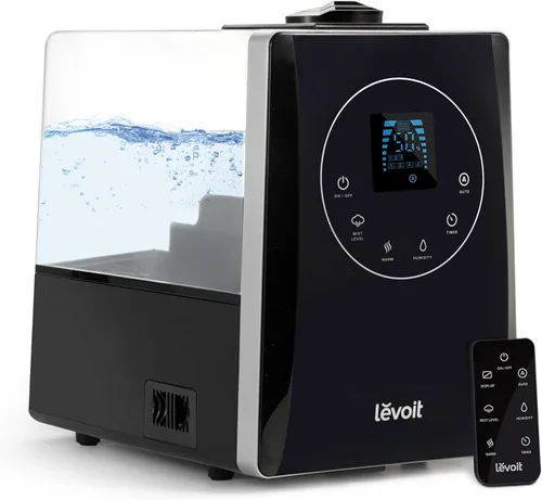 LEVOIT LV600HH - Humidificador ultrasónico de rociada cálida y fría de 6L, humidificación rápida para dormitorio grande, difusor de aceite esencial,