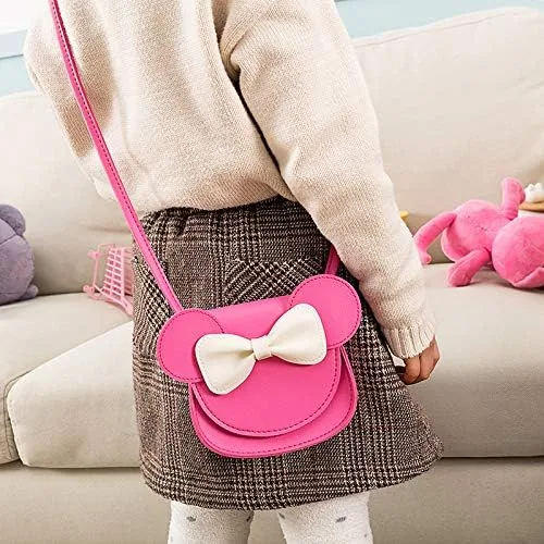 Miniatura 7 de Ondeam Little Mouse - Bolso cruzado con lazo para la oreja, bolso de hombro de poliuretano para niños y niñas
