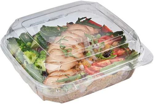 Miniatura 17 de Futura - Recipientes para aperitivos de 5 onzas, 100 recipientes para salsa para microondas, 2 compartimentos, tapa con bisagras, vasos de plástico