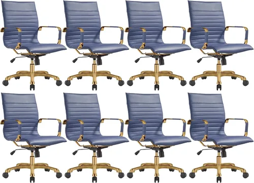 Miniatura 7 de LeisureMod Harris - Silla de oficina ejecutiva ergonómica moderna, silla de escritorio de piel con respaldo alto con altura ajustable, control