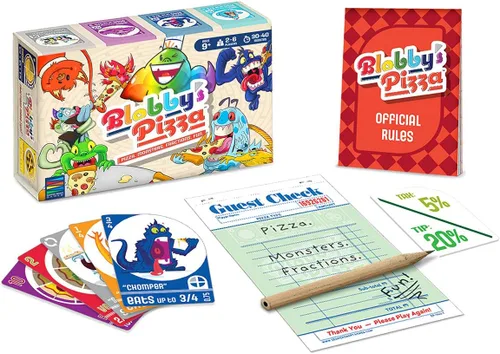 Miniatura 2 de Semper Smart Games Blobby's Pizza Math Card Game: ¡Concurso de comer pizza estratégicamente loco entre lindos monstruos!