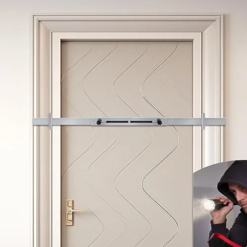 Miniatura 7 de Barra de seguridad para puerta (acero inoxidable, 2 juegos) para uso como barra de seguridad de puerta, cerradura de refuerzo de puerta, protege
