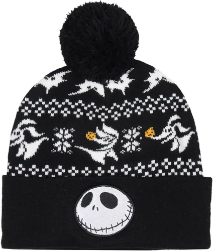 Miniatura 3 de Disney The Nightmare Before Christmas Jack Skellington and Zero - Juego de bufanda de gorro negro, Negro, talla única