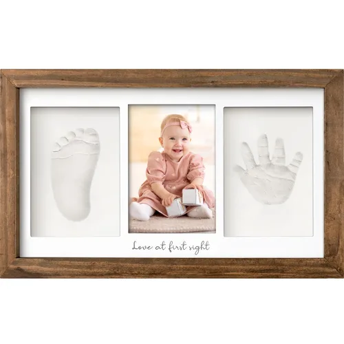 Miniatura 14 de KeaBabies Kit de manos y huellas para bebé, marco de recuerdo de huellas de mano de arcilla, marco de fotos para recién nacido, regalos SALMÓN