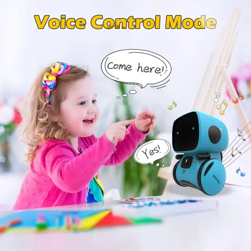 Miniatura 5 de KaeKid Robots para niños, robótico inteligente interactivo con sensor táctil, control de voz, reconocimiento de voz, canto, baile, repetición