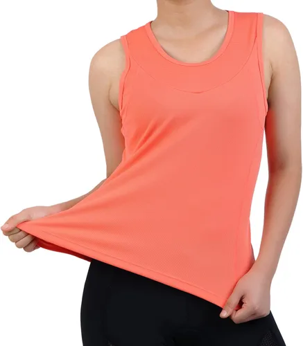 Miniatura 8 de Camiseta sin mangas de ciclismo con espalda cruzada para mujer, para interiores y exteriores, con bolsillos