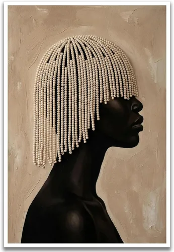 Miniatura 13 de Lienzo decorativo para pared, diseño de cultura negra, póster afroamericano de arte para pared, arte abstracto, pintura al óleo para sala de estar