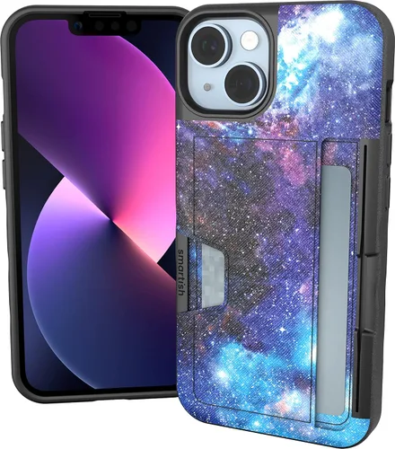 Miniatura 72 de Smartish Funda tipo cartera para iPhone 13 Pro – Wallet Slayer Vol. 2 [delgada + protectora] tarjetero con función atril - Black Tie Affair