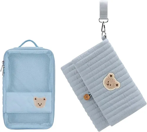 Miniatura 15 de Bolsa organizadora de pañales para bebé, impermeable, mini bolsa de pañales – 2 piezas/juego de bolsas colgantes plegables reutilizables, lavables