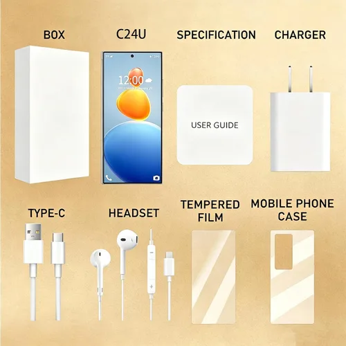 Miniatura 8 de Teléfonos celulares desbloqueados C24U, bolígrafo integrado, pantalla HD 6.82 8+256GB Smartphone, Android 14 6800mAh batería de larga duración 5G