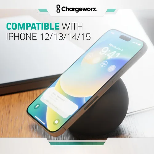 Miniatura 2 de CHARGEWORX Soporte de carga inalámbrico magnético compatible con Magsafe, soporte de silicona premium para iPhone 16/15/14/13/12, gestión discreta