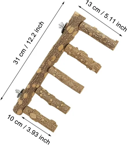 Miniatura 6 de Escalera de loro para pájaros, perca para jaula, puente de madera para pájaros, soportes para ejercicio, loro que escala, juguetes para masticar