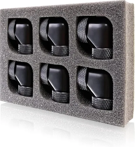 Miniatura 5 de RAIJINTEK PELIAS BLACK - D140906 G1/4" 0.551 in OD 90 grados accesorios de latón, negro, paquete de 6 (0R40B00228)
