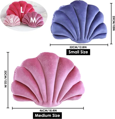 Miniatura 2 de Patty Both Seashell - Almohada decorativa de terciopelo con forma de concha de mar, almohadas decorativas para cama, sofá, decoración del hogar