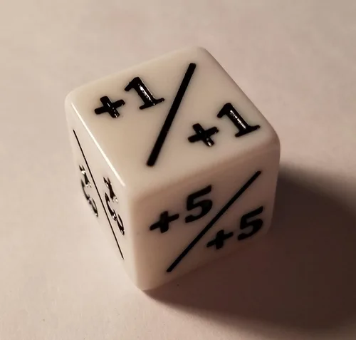 Miniatura 2 de 6 contadores de dados blancos +1/+1 para Magic: The Gathering y otros juegos/CCG MTG de quEmpire