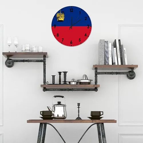 Miniatura 720 de Cheyan Reloj de pared con bandera de Canadá de 12 pulgadas, silencioso, sin tictac, de PVC, funciona con pilas, reloj redondo decorativo, regalo