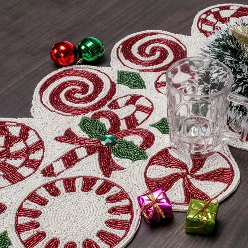 Miniatura 32 de Camino de mesa con cuentas de 36 pulgadas de diseño elegante infinito - Decoración de mesa para bodas, fiestas, días festivos, regalos y uso diario