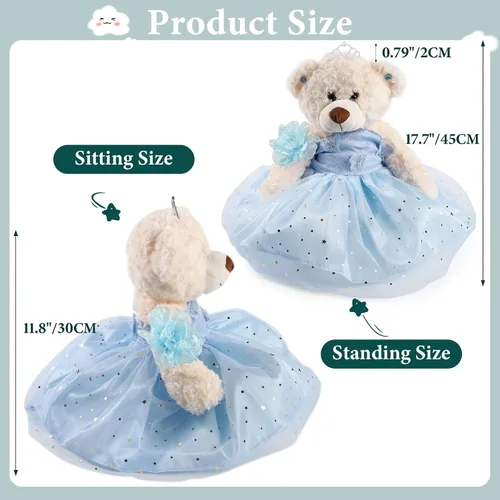 Miniatura 2 de Muñeca de quinceañera con vestido de membrillo con vestido, decoraciones de quinceañera para regalos de niñas, OSO de peluche para 15 años