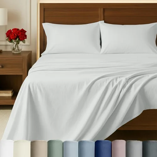 California Design Den Sábanas de Cama 100% Algodón Egipcio - Juego de Sábanas King de Lujo Auténtico Certificado con Bolsillos Profundos, Satén