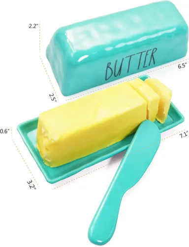 Miniatura 6 de TP Mantequillera con tapa, soporte para mantequilla de melamina para encimera con cuchillo, recipiente para mantequilla con tapa, irrompible