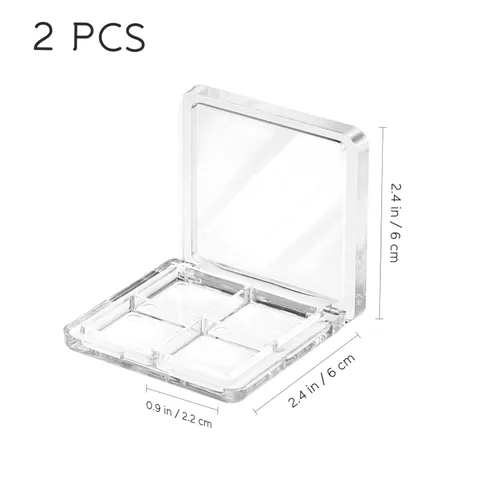 Miniatura 2 de Beaupretty 4 piezas vacía sombra de ojos paleta 4 rejillas sombra de ojos lápiz labial caja de almacenamiento transparente maquillaje DIY cosméticos