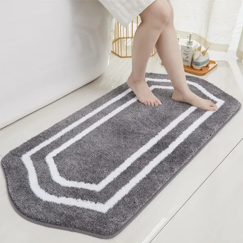 Miniatura 17 de COSY HOMEER Alfombras de Baño Extra Gruesas para Baño - Juegos de Alfombras Antideslizantes de Lino de Baño Suave Felpa 100% Poliéster Fuerte Sala