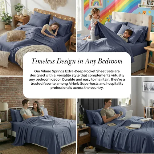 Miniatura 156 de Southshore Fine Living, Inc. Juego de 7 piezas de sábanas King divididas para cama ajustable, juego de sábanas King divididas con bolsillo de 21