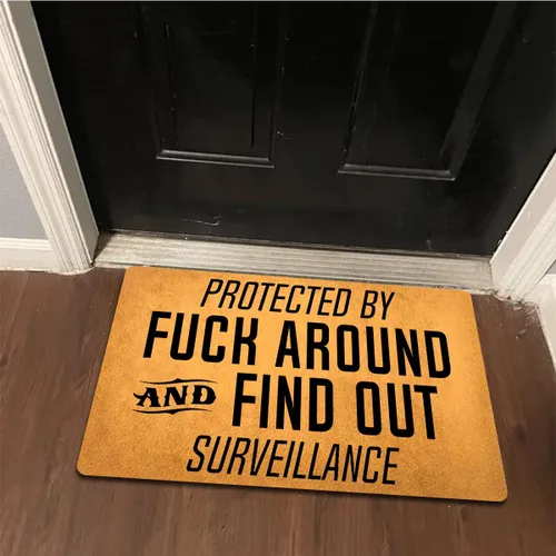 Miniatura 5 de Tapete de bienvenida divertido para decoración del hogar, tapete de bienvenida con parte trasera de goma (18 x 30 pulgadas) protegido por follar