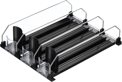 uxcell Organizador de latas de soda para refrigerador, organizador de bebidas autoempujable para refrigerador, dispensador de bebidas ajustable de