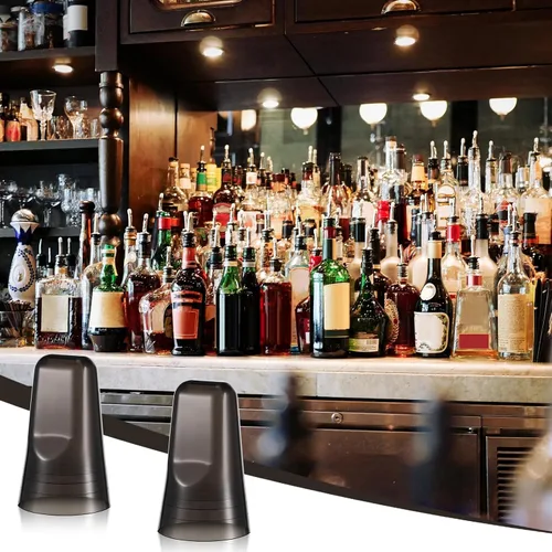 Miniatura 5 de Chengu 100 fundas para botellas de licor, tapas de boquilla para botellas, dispensador universal de vertido, tapas de boquilla de goma de silicona