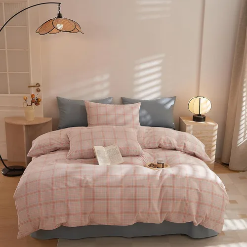 Miniatura 23 de VCLIFE - Juego de funda de edredón de algodón para cama individual, matrimonial, Queen, King, moderno, geométrico, juego de ropa de cama gris