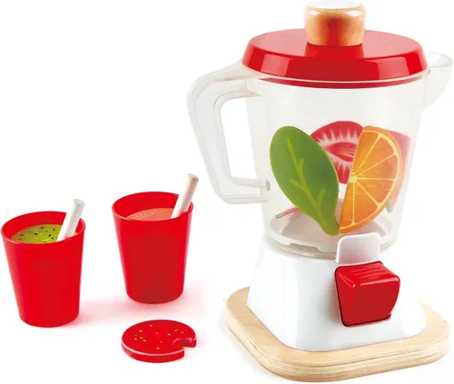 Miniatura 3 de Hape Batidora de batidos Juego de batido de cocina multicolor completo con tazas y pajitas, 9.44 pulgadas